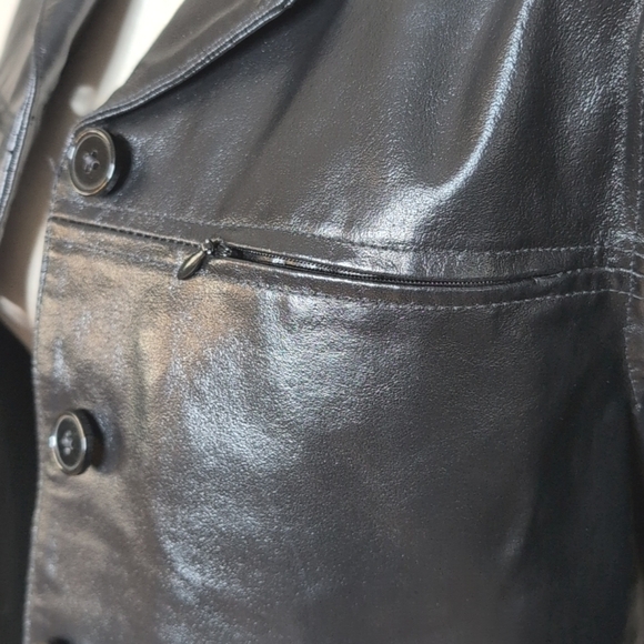 Vintage Y2K The Gap Women's‎ Black Genuine Leather Jacket Size Medium - Picture 13 of 15